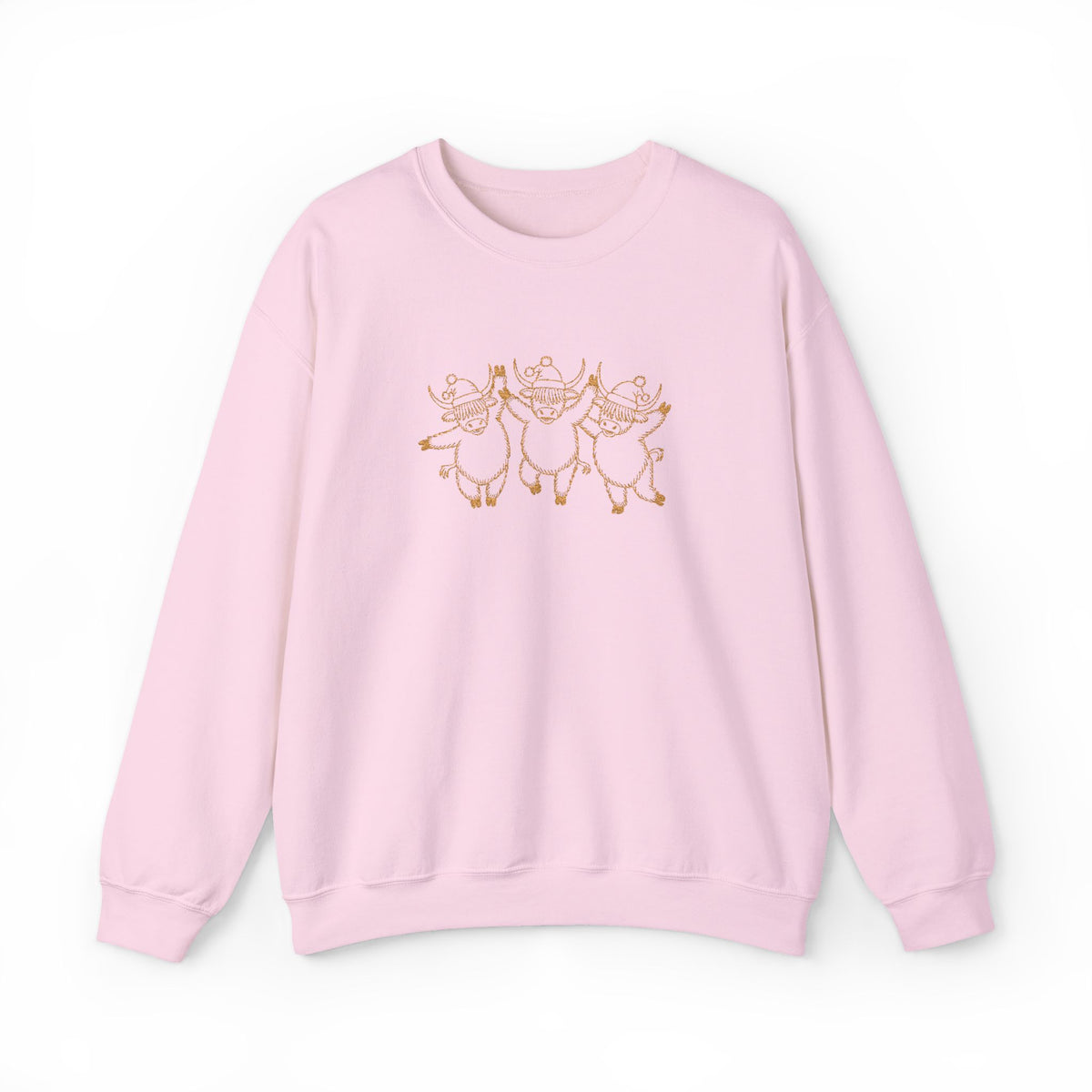 Dancing Highland Cow Christmas Sweatshirt Gift For Girlfriend Holiday Crewneck Present For Aunt Cute Animal Winter Pullover Cozy Top Style