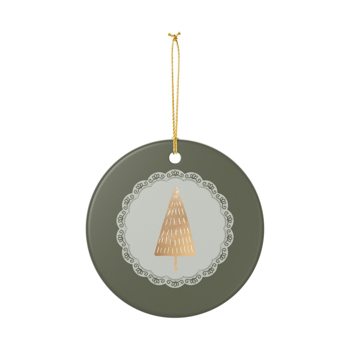 Christmas Tree Ornament Vintage Tree Hanger Sage Green Xmas Decor Granny Chic Tree Charm Heirloom Style Keepsake For Grandma Gift Book Club