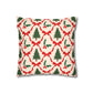 Christmas Tree Pillowcase Gift For Mom Holiday Cushion Cover Present For Sister Red Bow Faux Suede Winter Home Decor Cozy Sofa Accent Style