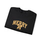 Merry Bow Christmas Sweatshirt Gift For Daughter Holiday Crewneck Present For Niece Graphic Pullover Cozy Winter Apparel Seasonal Top Style