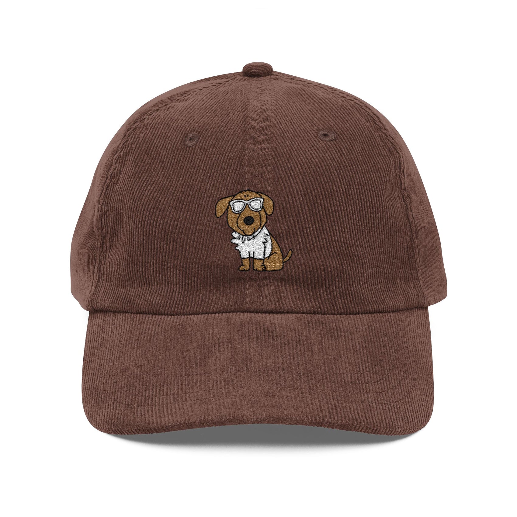 Dog Embroidered Corduroy Hat Cute Puppy Glasses Cap Gift Idea For Pet Owners Vintage Style Casual Outfit Fall Fashion Cap Gift For Him