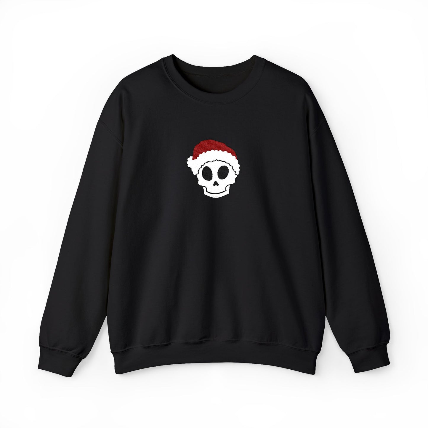 Embroidered Crewneck Christmas Sweatshirt Skeleton Jumper Santa Clause Embroidery Crewneck Skeleton Sweatshirt, Cute Holiday Jumper Xmas