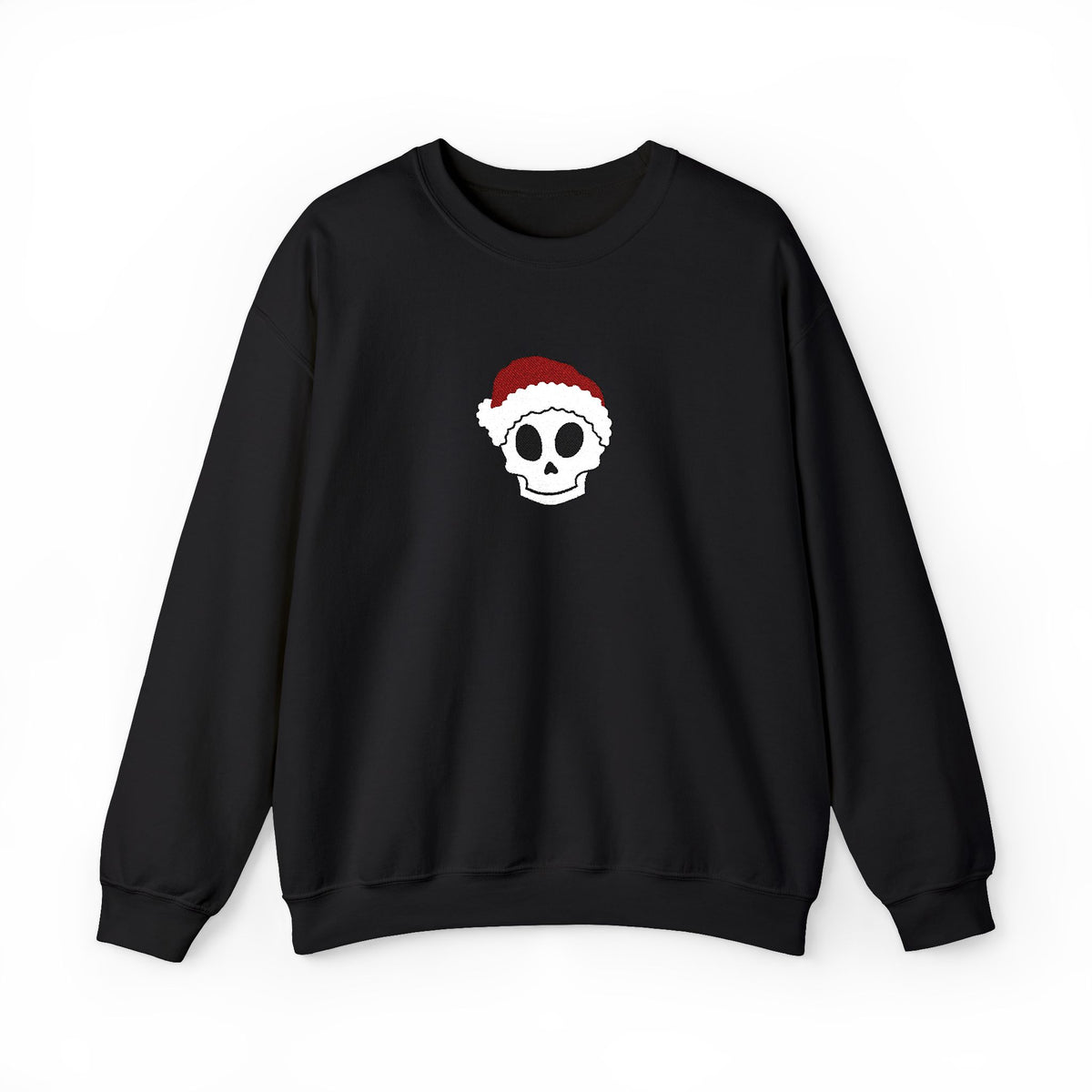 Embroidered Crewneck Christmas Sweatshirt Skeleton Jumper Santa Clause Embroidery Crewneck Skeleton Sweatshirt, Cute Holiday Jumper Xmas