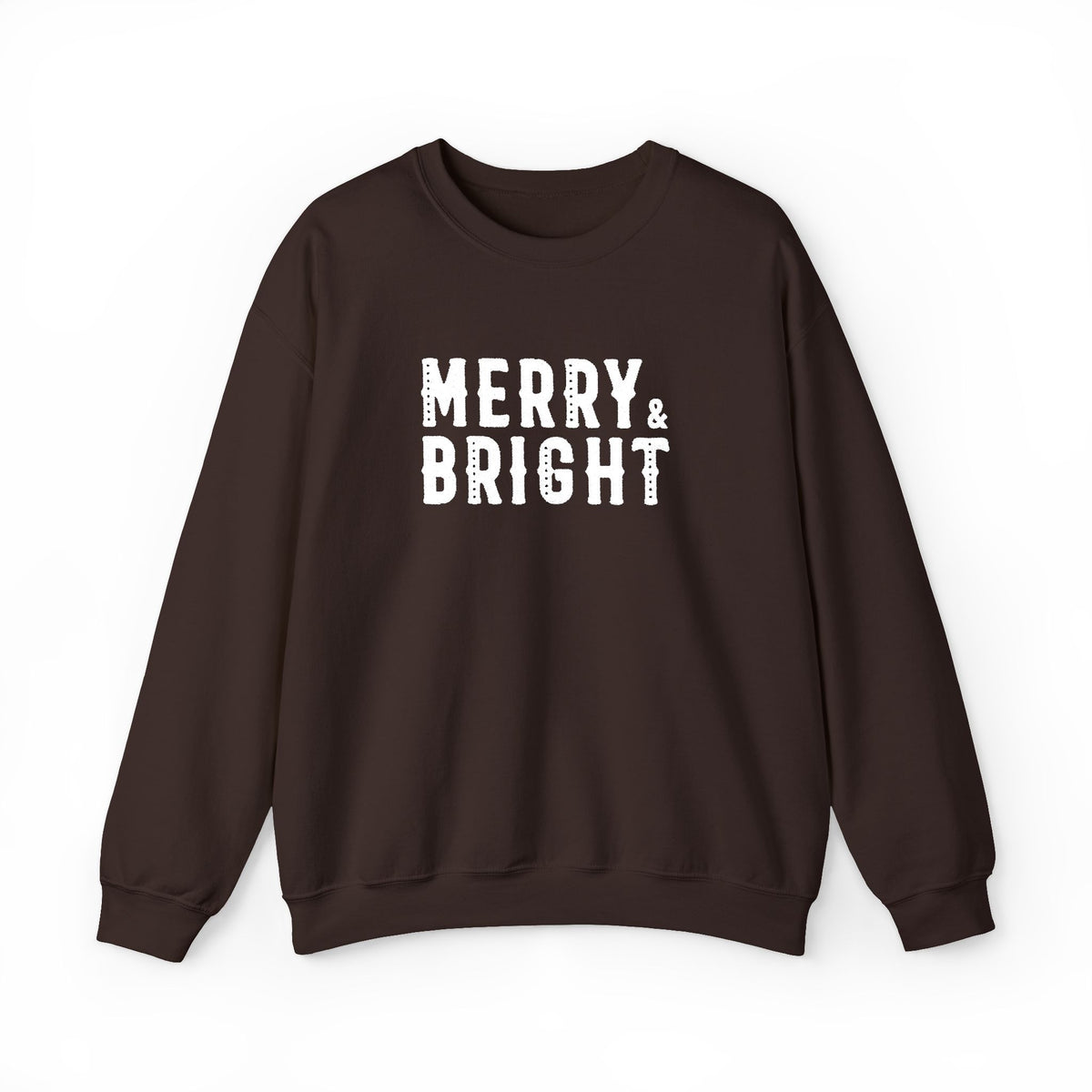 Merry Bright Christmas Sweatshirt Gift For Mom Holiday Crewneck Present For Sister Festive Typography Pullover Cozy Winter Outfit Top Style