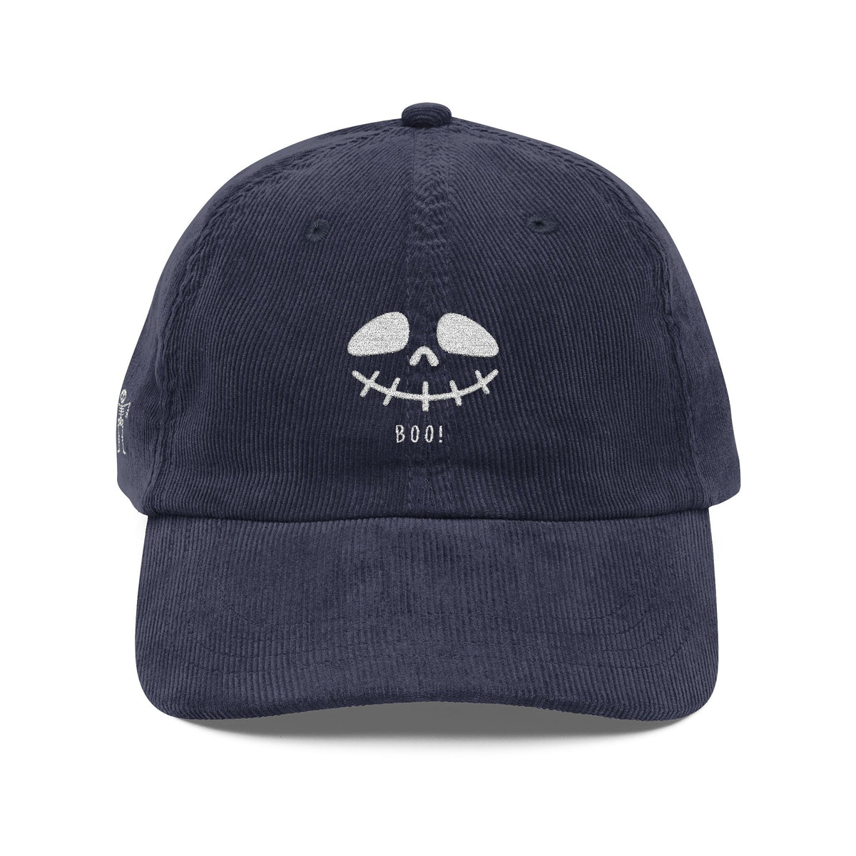 Skeleton Embroidered Corduroy Hat Spooky Halloween Boo Cap Goth Aesthetic Outfit Fall Streetwear Gift Unisex Casual Style Hat