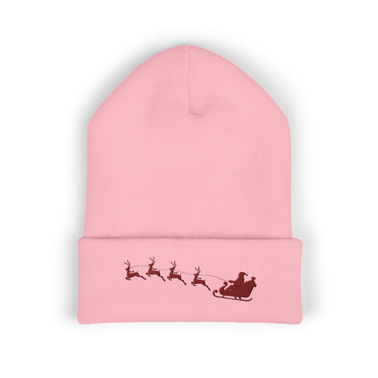 Santa Sleigh Beanie Reindeer Winter Hat Christmas Eve Knit Cap Holiday Magic Headwear Stocking Stuffer For Kids North Pole Believer Gift Hat