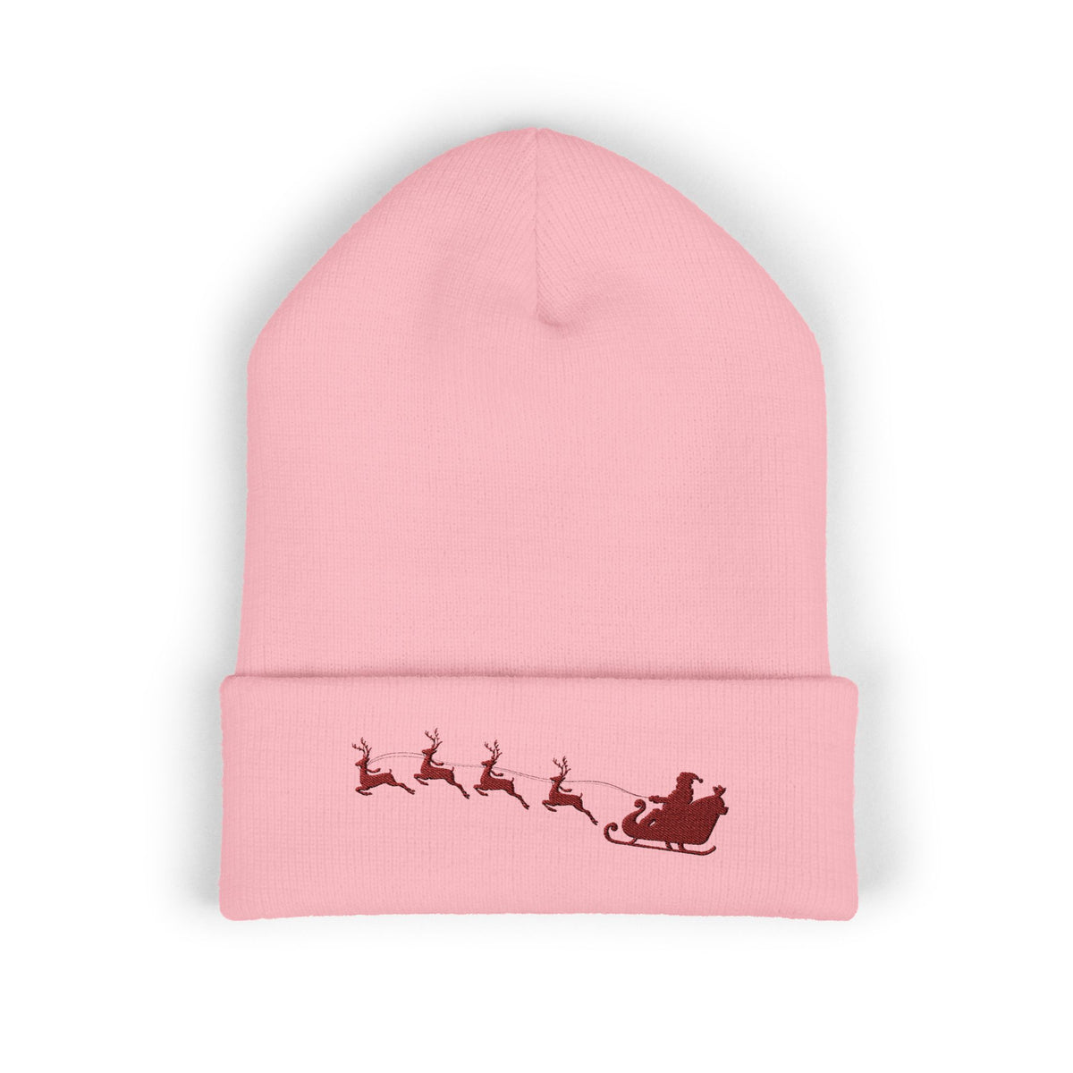 Santa Sleigh Beanie Reindeer Winter Hat Christmas Eve Knit Cap Holiday Magic Headwear Stocking Stuffer For Kids North Pole Believer Gift Hat