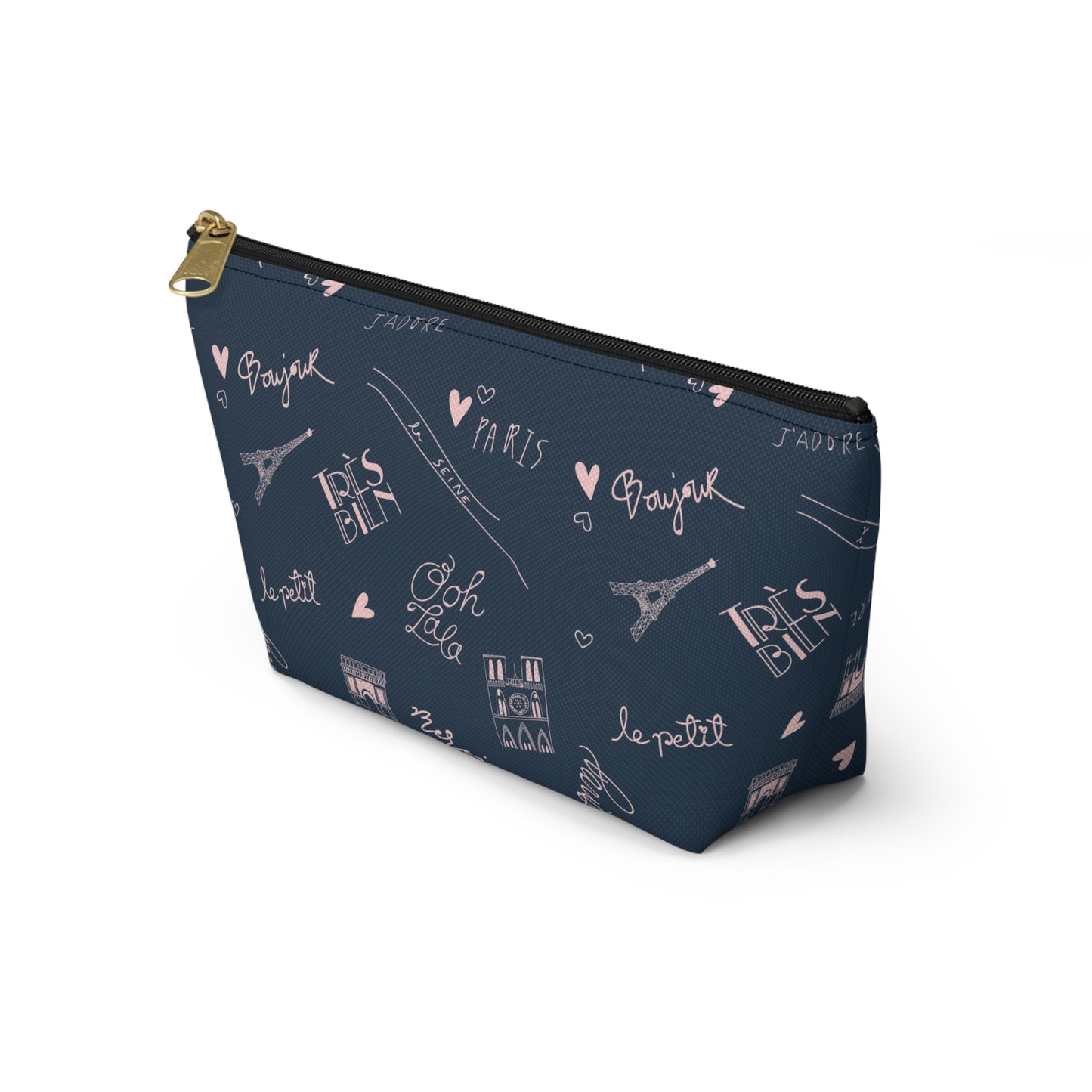 Paris Travel Accessory Pouch For Her Cute Makeup Bag Insert Navy Toiletry Organizer Parisian Decor Chic Pencil Case Present For Teen Girl