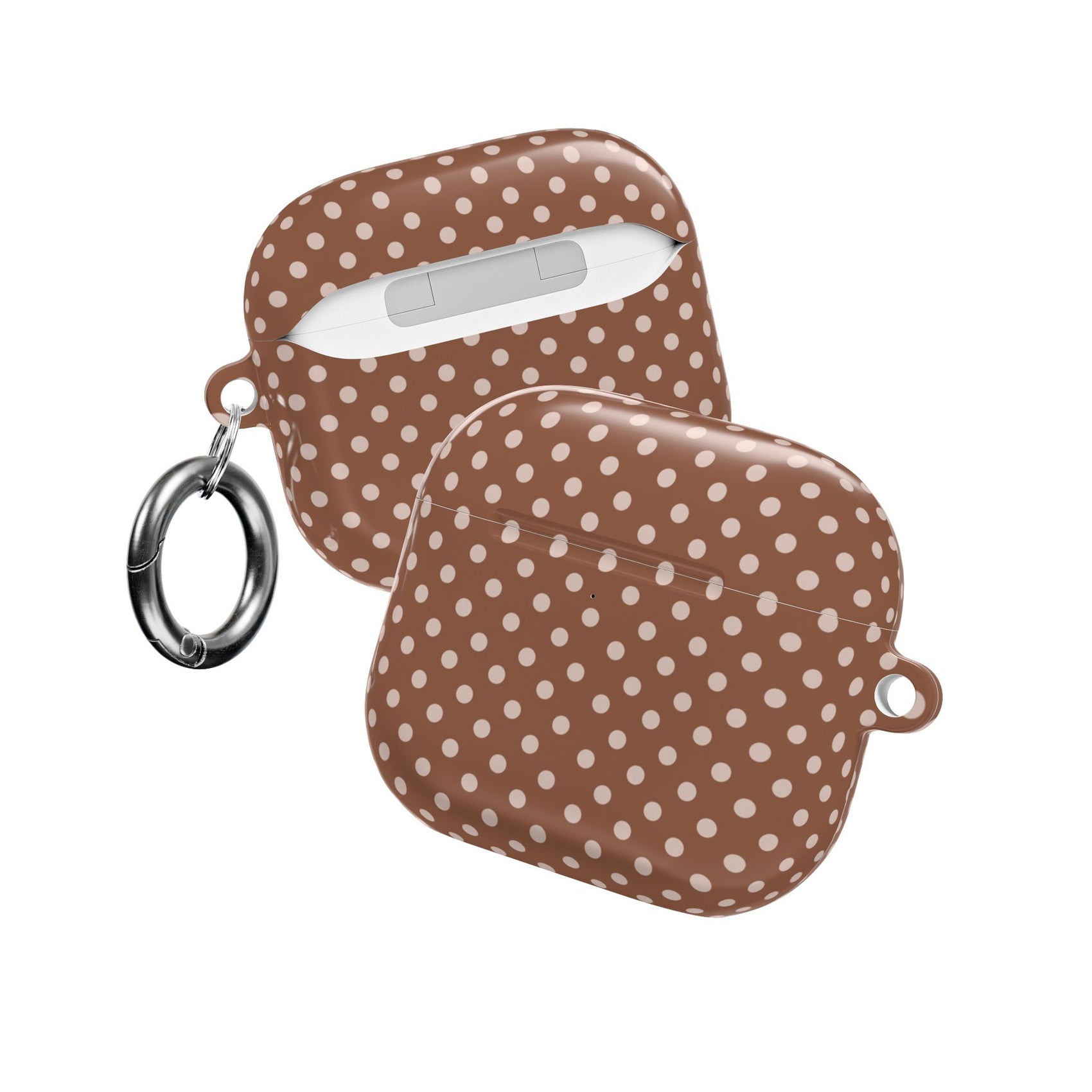 Polka Dot AirPods Case Gift For Girlfriend Neutral Tech Accessory Minimalist Earbud Cover Brown Beige Gadget Gift Cute Protective Shell