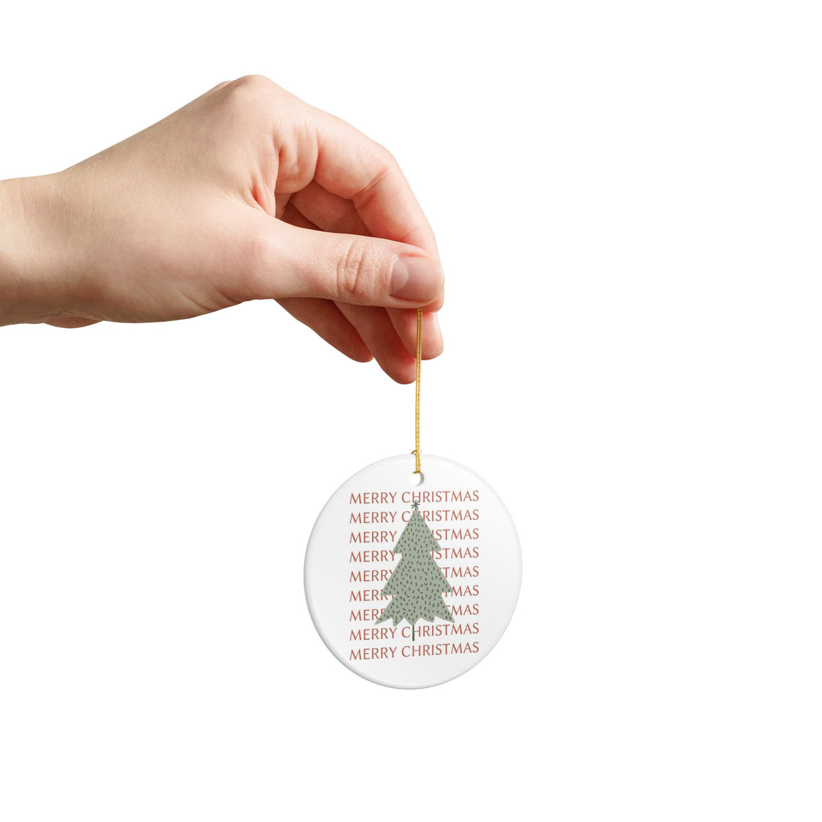 Christmas Tree Ornament For New Home Gift Neutral Holiday Keepsake For First Christmas Boho Tree Decor For Mom Gift Sage Green Ornament