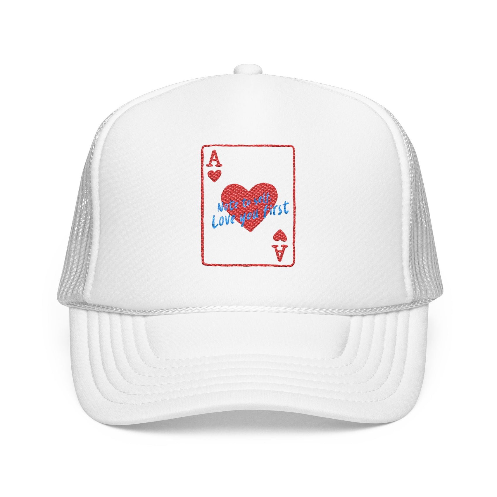 Self Love Trucker Hat Embroidered Ace Cap Womens Confidence Headwear Adjustable Foam Snapback Meaningful Birthday Present Positive Style