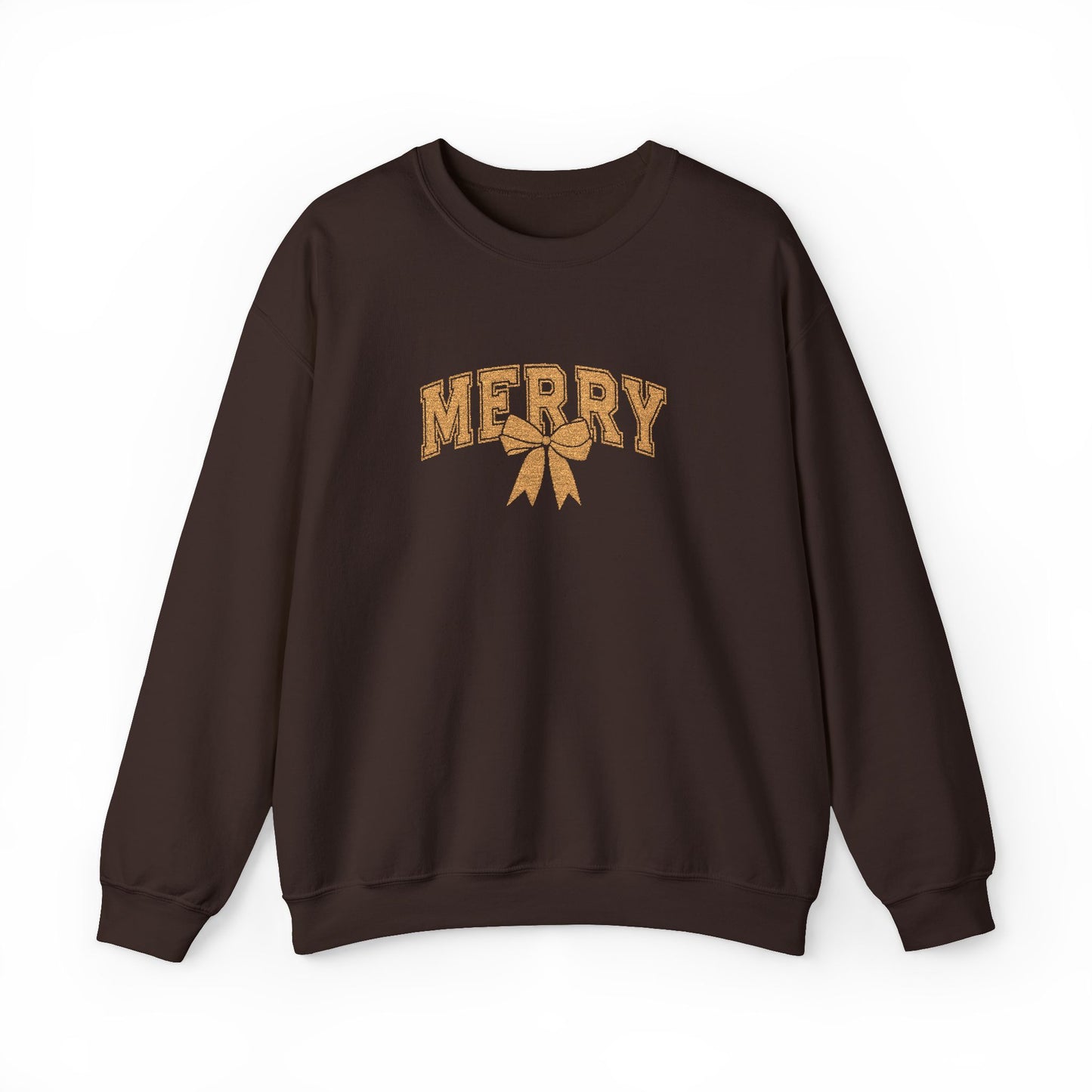 Merry Bow Sweatshirt Gift For Mom Christmas Crewneck Winter Present For Sister Floral Script Pullover Cozy Holiday Lounge Outfit Top Style