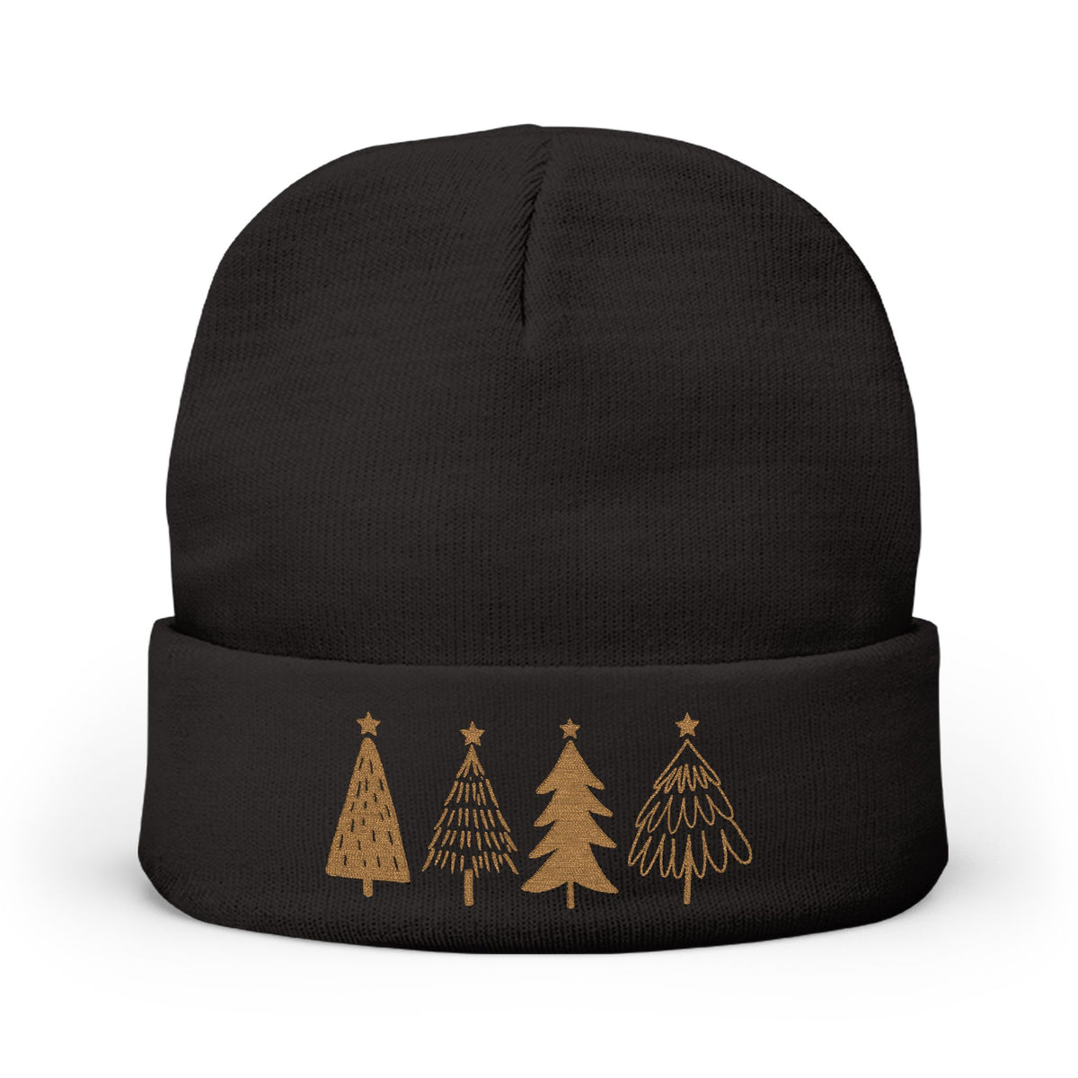 Minimalist Christmas Tree Beanie Stocking Stuffer Idea Embroidered Winter Hat Cozy Holiday Knit Cap Neutral Festive Gift For Women And Men