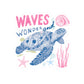 Waves and Wonder Sea Turtle Sticker | Kiss-Cut Vinyl Sticker