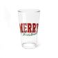 Merry Christmas Script Pint Glass Couple Gift Holiday Barware Host Present Festive Mixing Cup Winter Home Vessel Seasonal Drinkware Decor