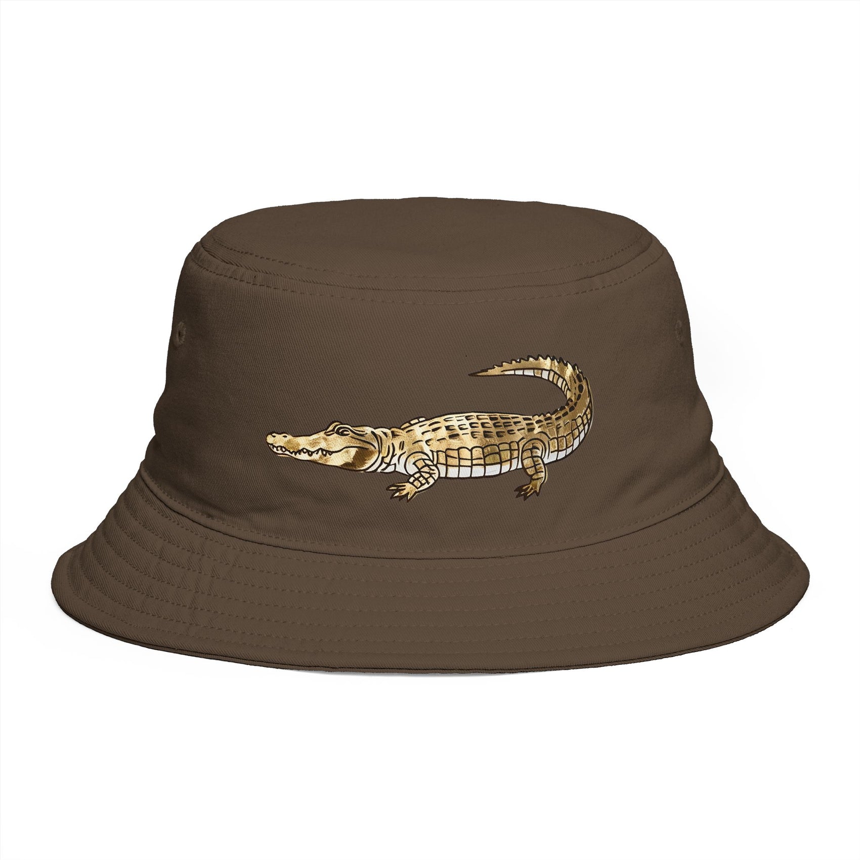 Black Crocodile Bucket Hat Embroidered Animal Safari Cap Trendy Streetwear Fisherman Hat Gift for Him Outdoor Summer Style South Africa Gift