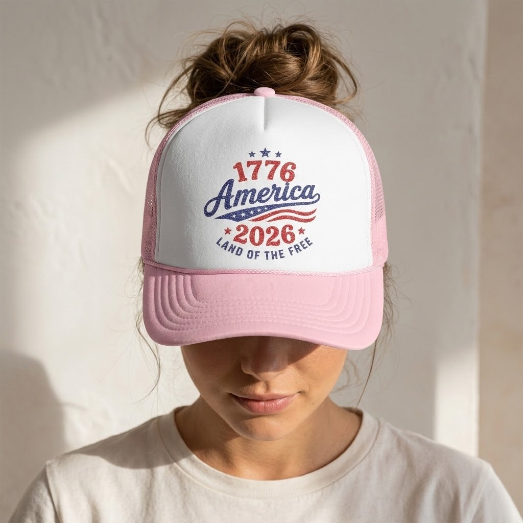 1776 America Trucker Hat For Hiking USA 250th Anniversary Cap For Mom Fourth Of July Hat Patriotic – product image 14