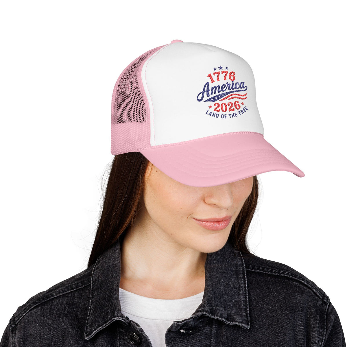 1776 America Trucker Hat For Hiking USA 250th Anniversary Cap For Mom Fourth Of July Hat Patriotic – product image 6
