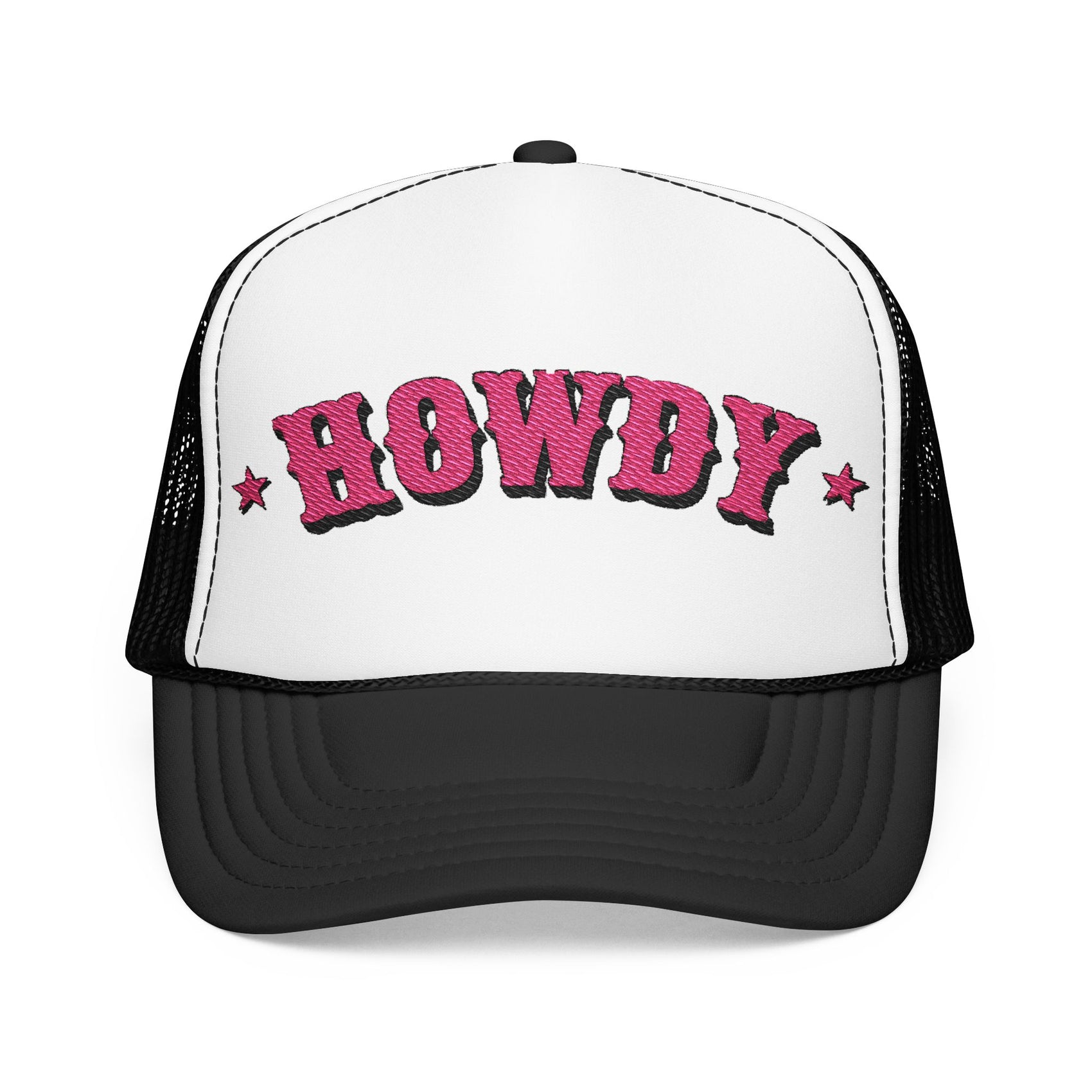 Embroidered Cowgirl Hat Howdy Trucker Hat Gift For Her Pink Western Foam Cap Gift For Cowgirl Friend Hat For Beach Goers Gift For Summer Hat