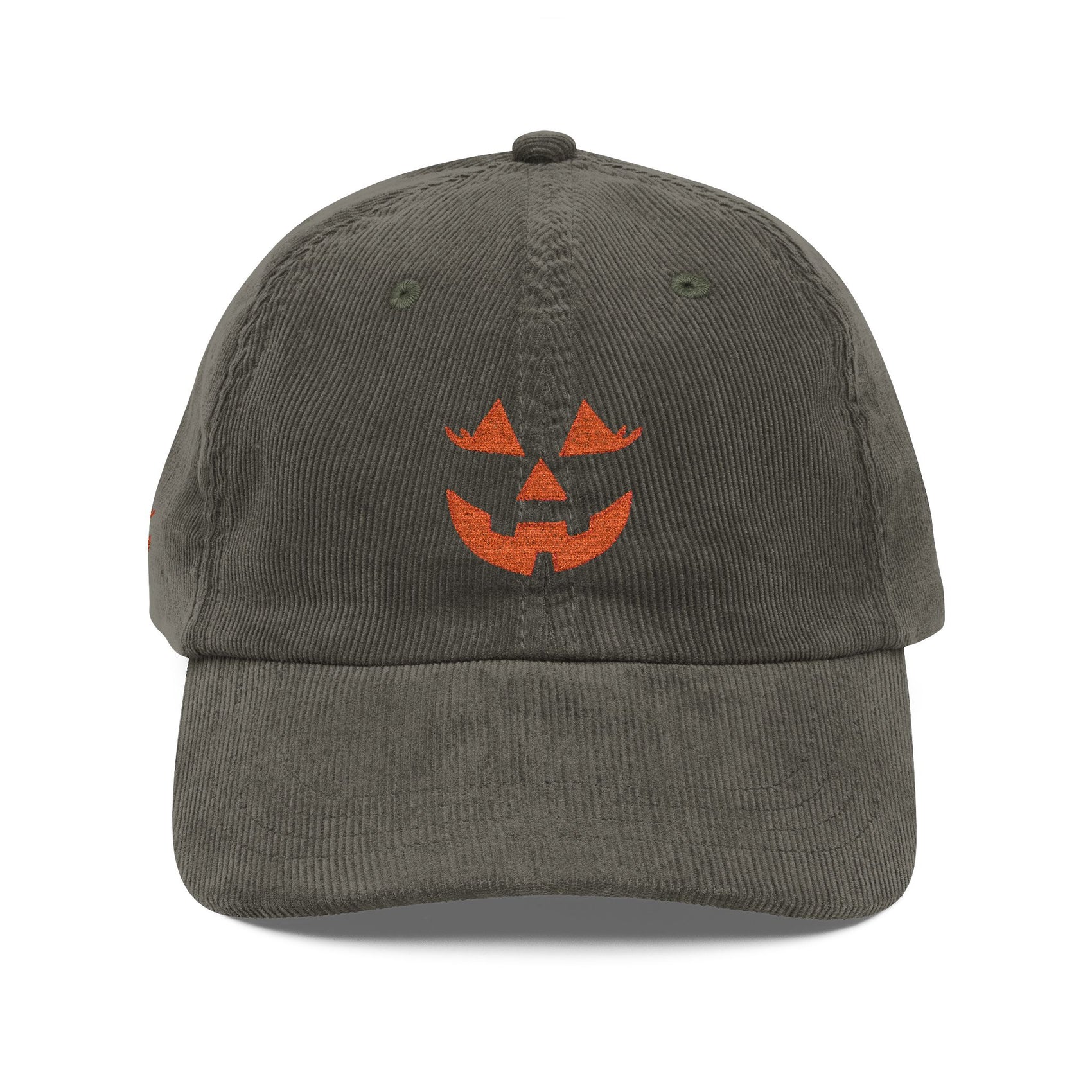 Pumpkin Embroidered Corduroy Hat Halloween Jack O Lantern Cap Fall Outfit Aesthetic Spooky Season Gift Vintage Casual Wear