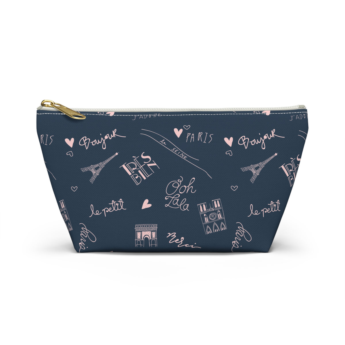 Paris Travel Accessory Pouch For Her Cute Makeup Bag Insert Navy Toiletry Organizer Parisian Decor Chic Pencil Case… – product image 2