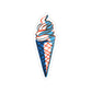 Patriotic Ice Cream Sticker for Summer Fun Decal Red White Blue USA Gift for Kids Sticker for Adults Laptop Notebook