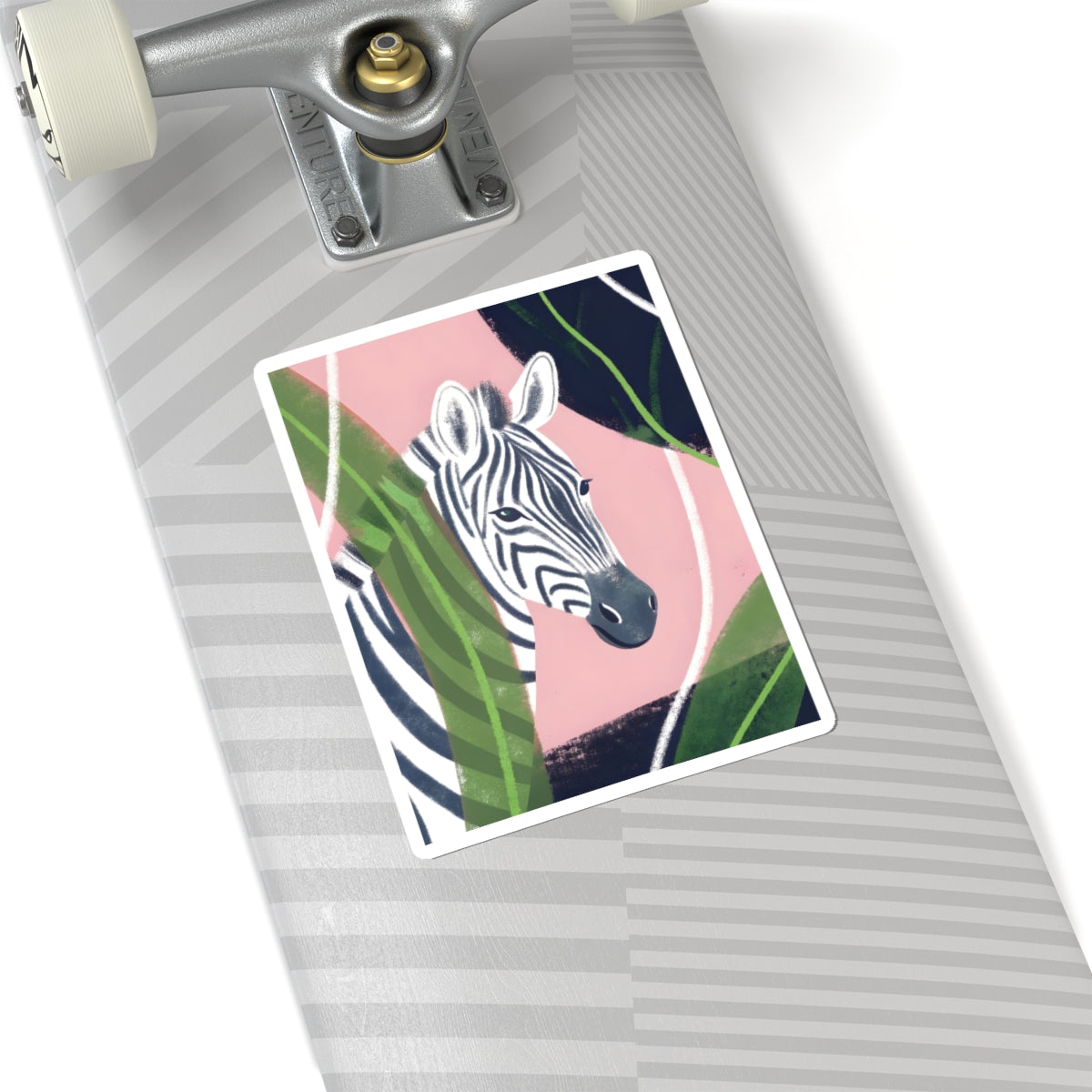 Pink Tropical Zebra Sticker | Kiss-Cut Vinyl Laptop Decal