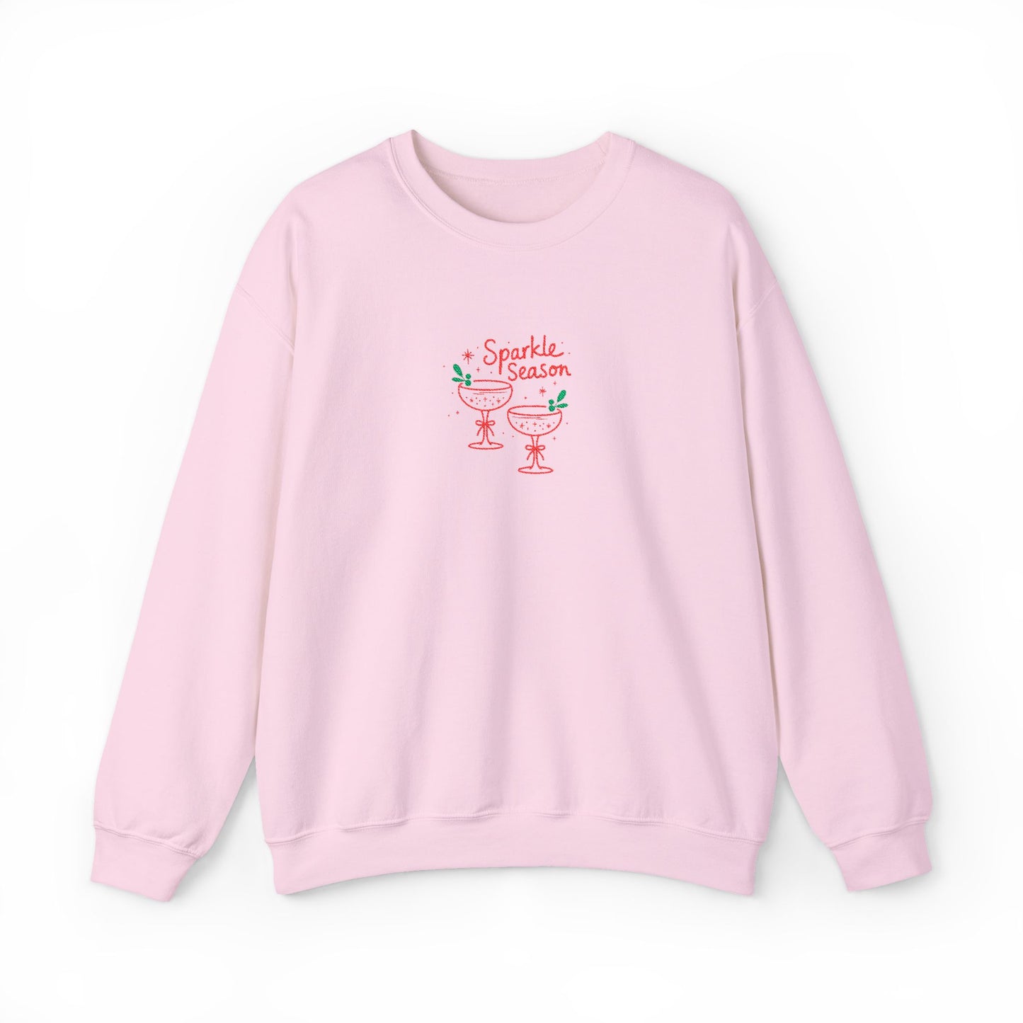 Embroidered Holiday Party Sweatshirt For Her Christmas Cocktail Crewneck Gift For Wife Festive Champagne Pullover For Best Friend New Year