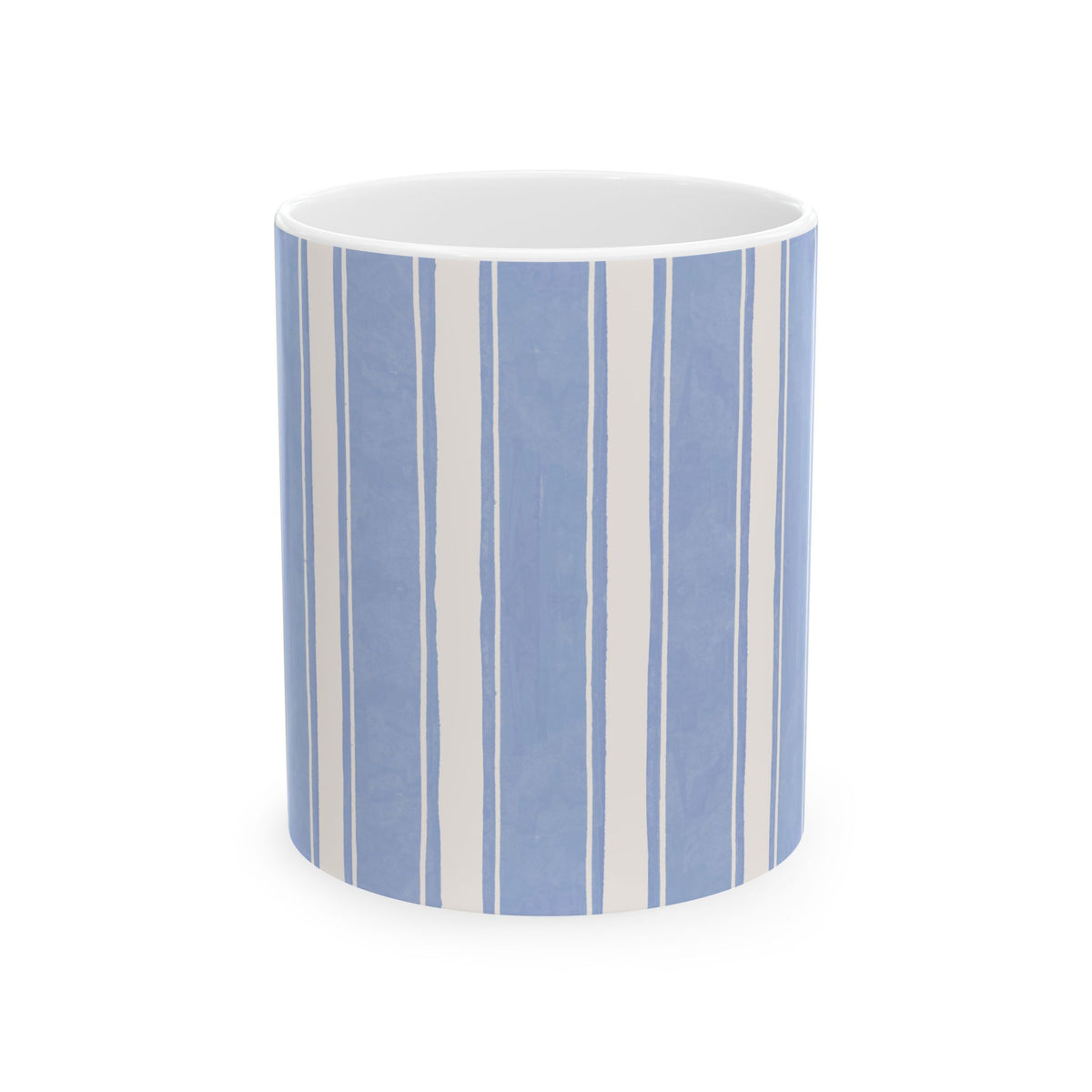 Coastal Stripe Coffee Mug for Beach House Kitchens Nautical Tea Cup Ocean Inspired Gift Blue Summer Coffee Lover Mug Mediterranean Mug Italy