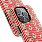 Christmas Candy Cane Phone Case For Sister Magnetic iPhone Cover Holiday Stripe Wreath Design Tough Protective Accessory For Niece Gift