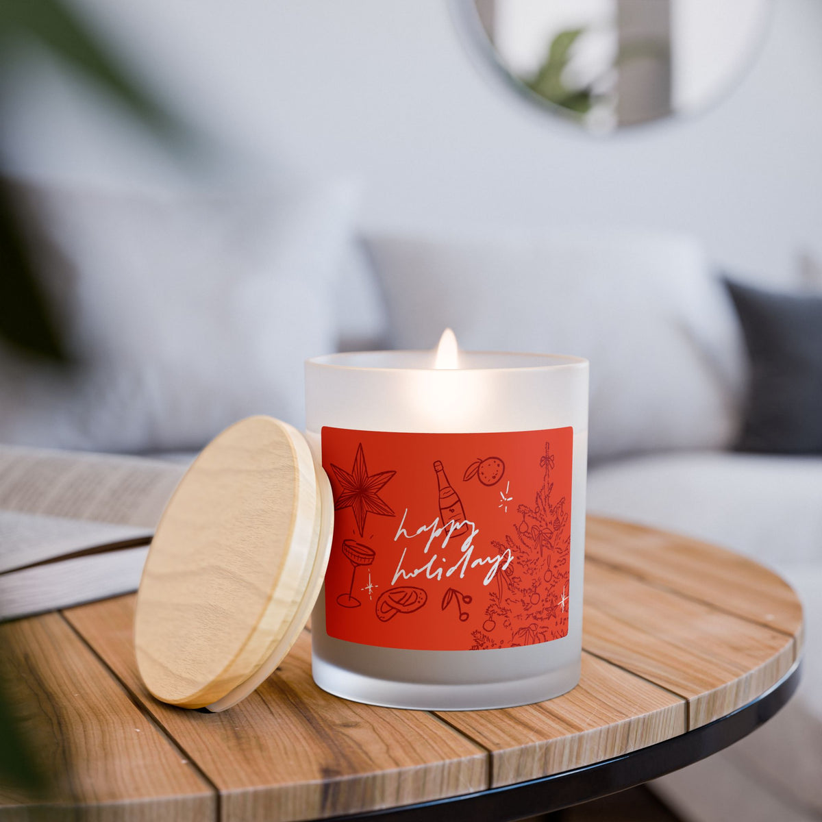 Christmas Candle Gift for Mom Cozy Holiday Candle Housewarming Gift Wooden Wick Soy Candle Hostess Gift Winter Home Decor Christmas Decor