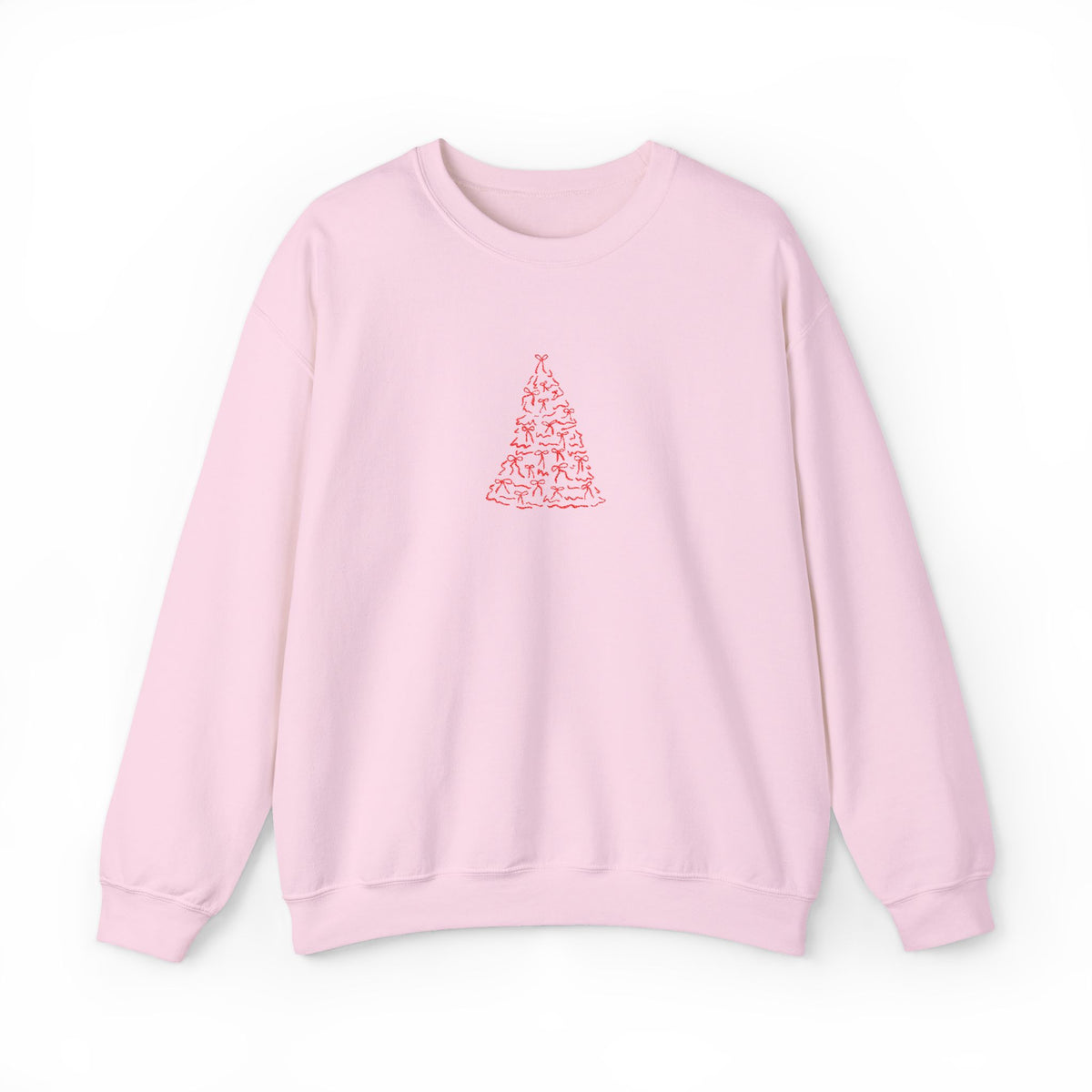 Bow Tree Christmas Sweatshirt Gift For Girlfriend Holiday Crewneck Present For Aunt Coquette Winter Pullover Feminine Seasonal Top Style