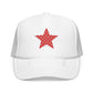 Fourth Of July Embroidered Red Star Hat Patriotic Trucker Cap Memorial Day Outfit USA Travel Souvenir USA Expat Gift Beach Day Cap Cute Vibe