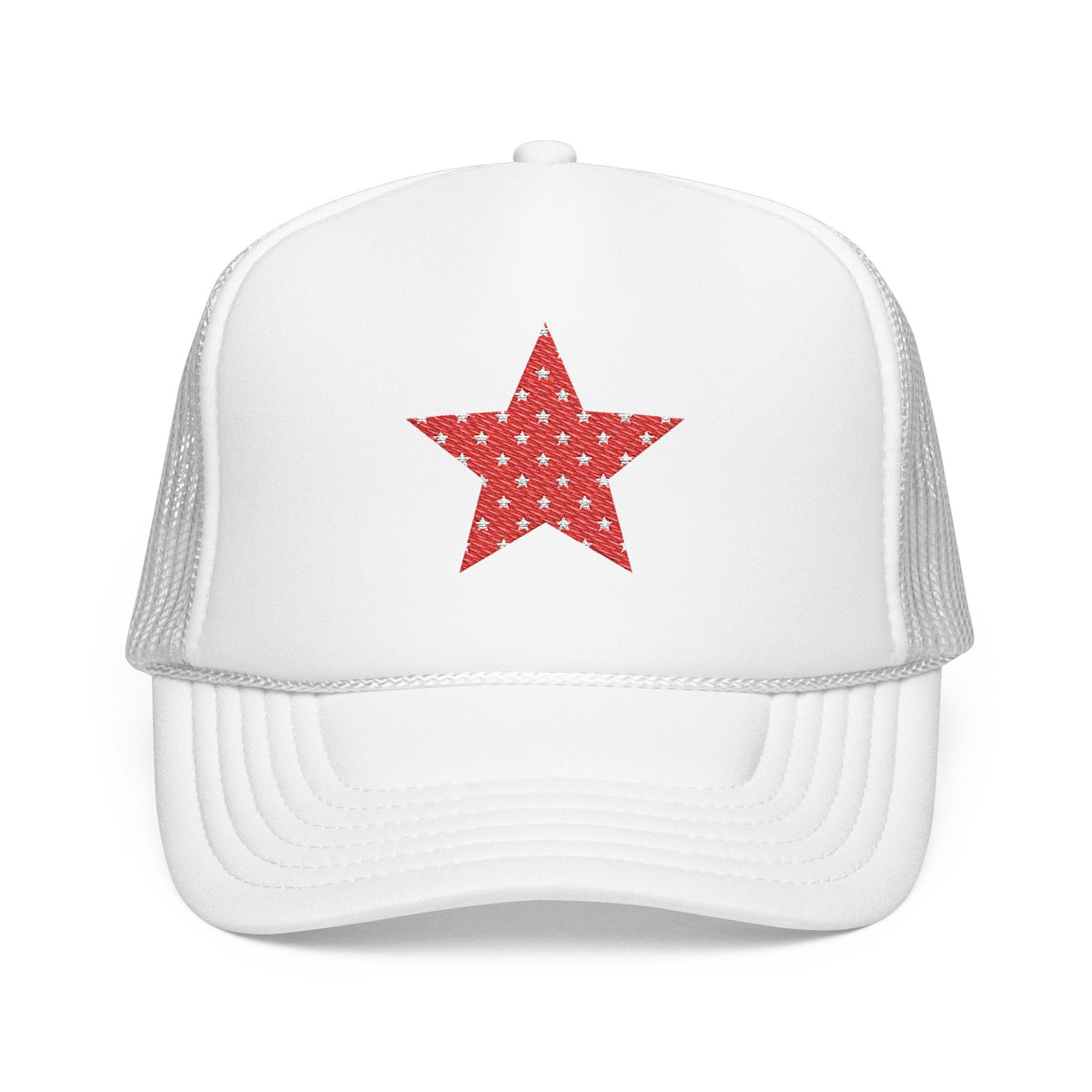 Fourth Of July Embroidered Red Star Hat Patriotic Trucker Cap Memorial Day Outfit USA Travel Souvenir USA Expat Gift Beach Day Cap Cute Vibe