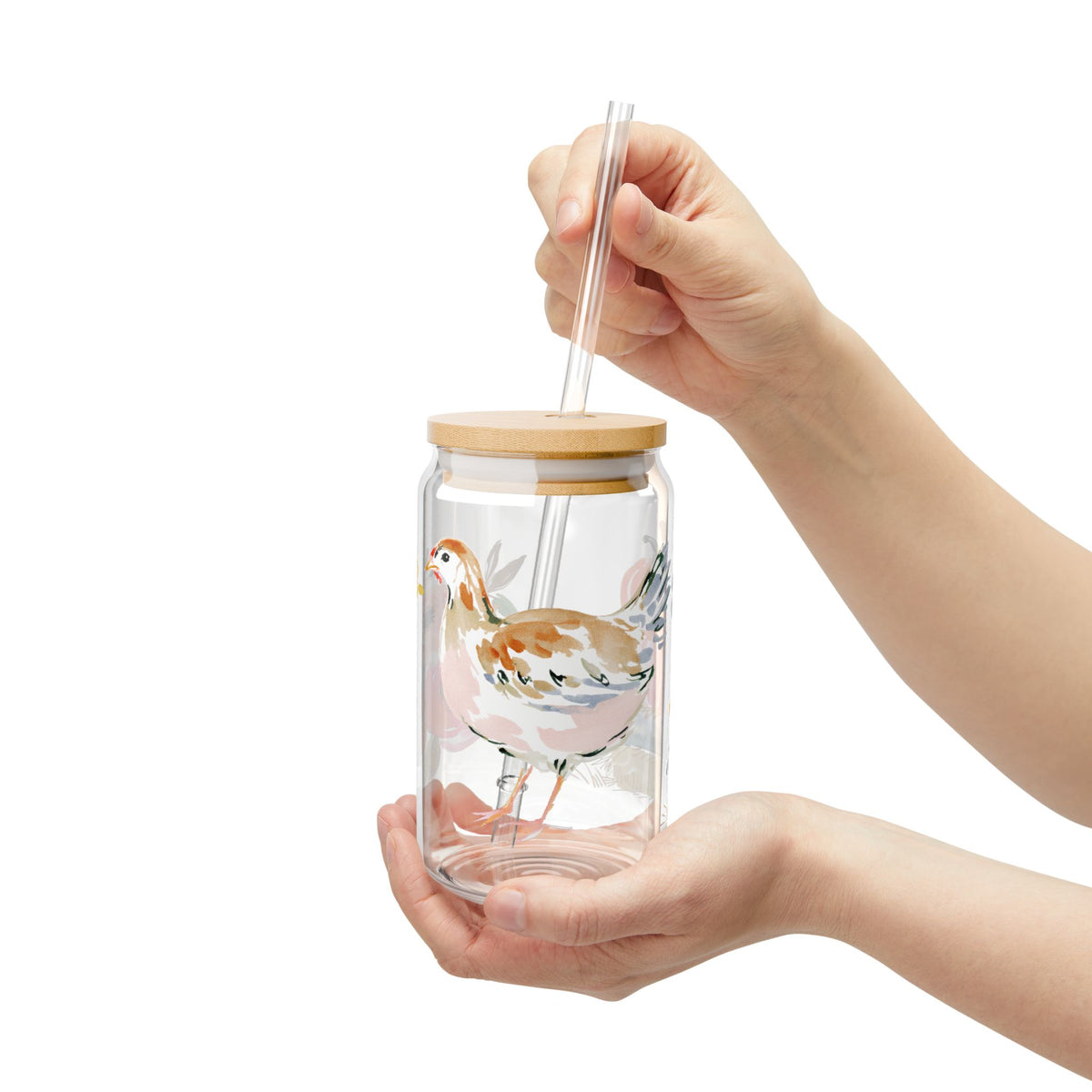Sipper Glass Backyard Chicken Gift Farm Fresh Kitchen Cup Homestead Drinkware Country Living Present Rustic Brunch Surprise For Her