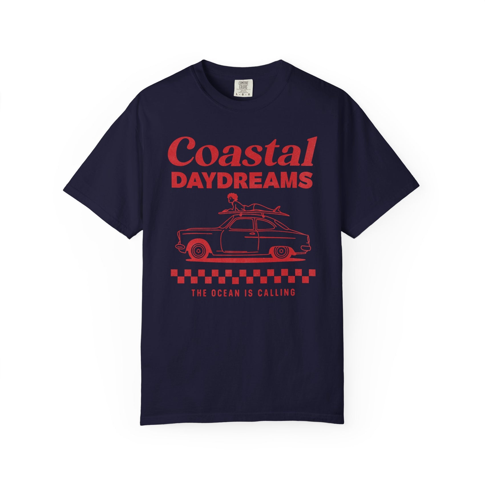 Coastal Daydreams T Shirt Retro Surf Car Tee Summer Beach Vacation Gift For Sister Road Trip Clothing Birthday Present For Her Best Friend