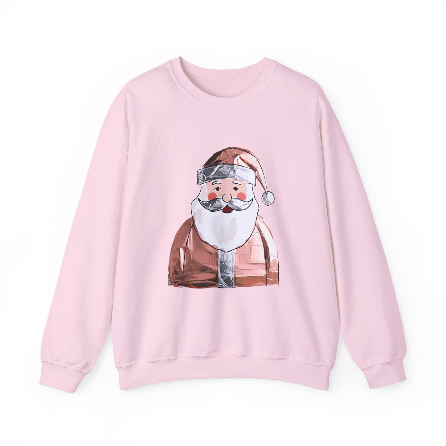 Blush Santa Sweatshirt For Cozy Holiday Style Cute Pink Christmas Pullover Whimsical Winter Crewneck Gift For Her Festive Fashion