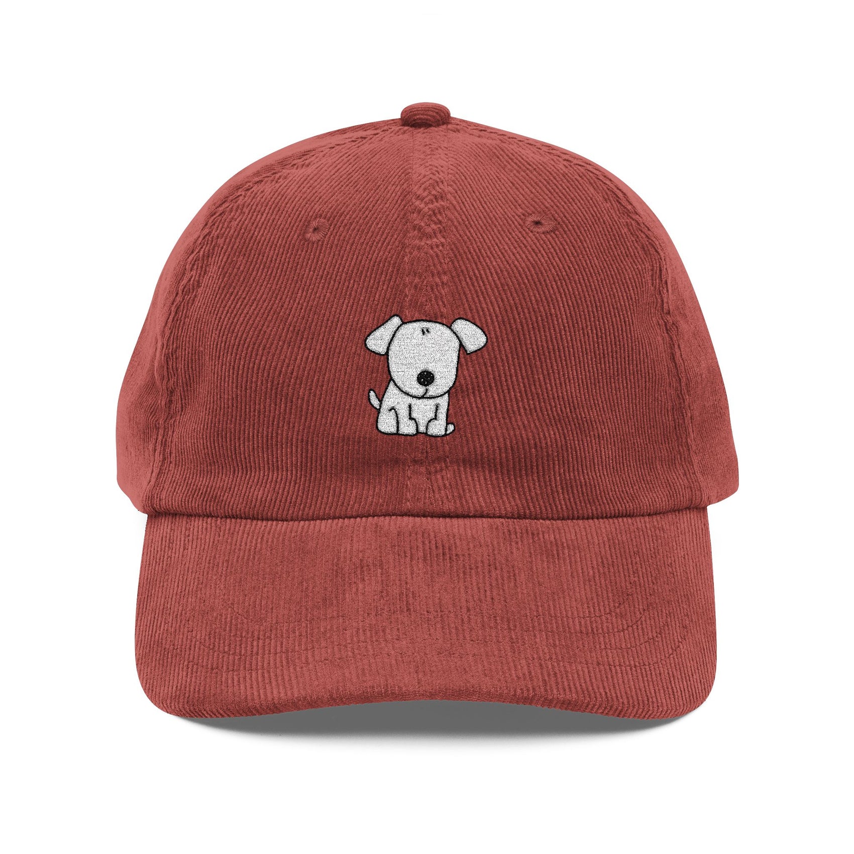 Cute Dog Embroidered Corduroy Hat Gift For Pet Lovers Vintage Style Cap Casual Everyday Wear Outfit Puppy Lover Fashion Cap