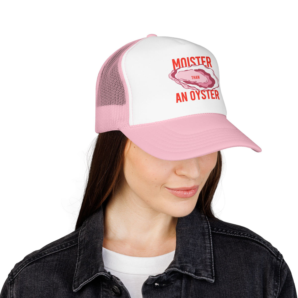 Funny Oyster Trucker Hat For Woman Fashion Coastal Humor Cap Beach Vacation Snapback Seafood Lover Gift Mesh Summer Fishing Party Accessory