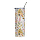 Honey Bees Tumbler Gift For Bee Lovers Cup Floral Tumbler Yellow Steel Straw, Spring Flower Drinkware Picnic Essentials Bee keeping Gift