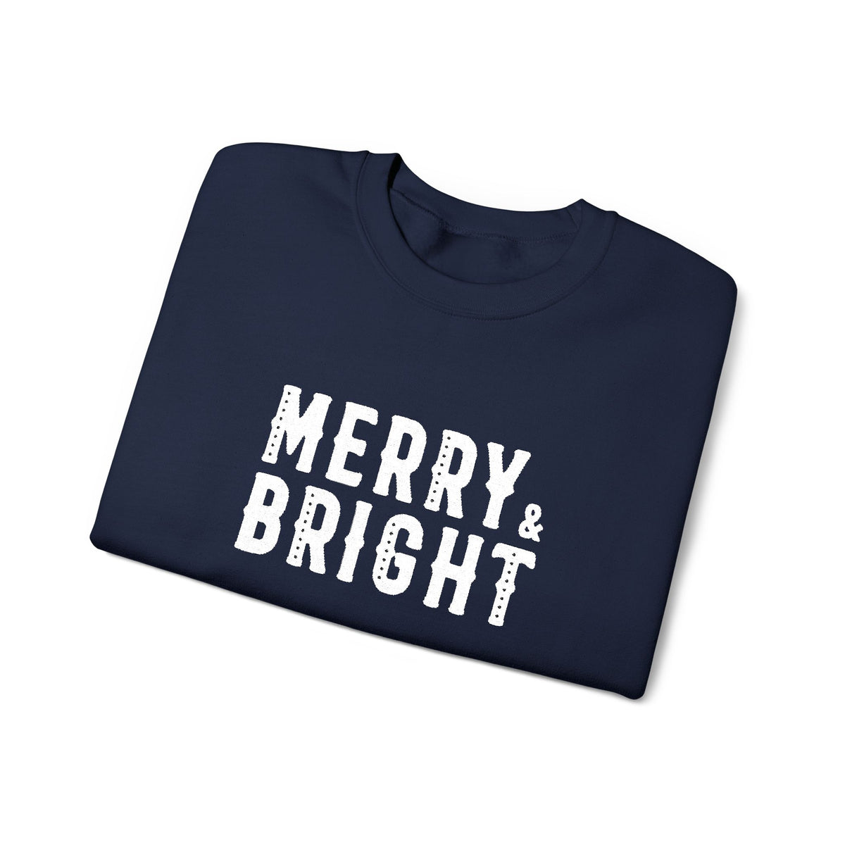 Merry Bright Christmas Sweatshirt Gift For Mom Holiday Crewneck Present For Sister Festive Typography Pullover Cozy Winter Outfit Top Style