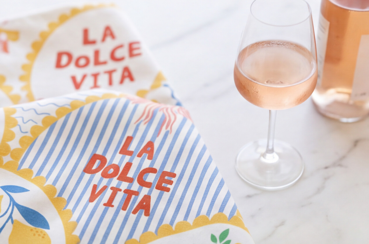 Italy Tea Towel For Italian Lovers, Food Kitchen Towel For Italian Kitchen Decor, La Dolce Vita Dish Towel, Cotton Poly Drying Towel Yellow
