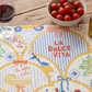 Italy Tea Towel For Italian Lovers, Food Kitchen Towel For Italian Kitchen Decor, La Dolce Vita Dish Towel, Cotton Poly Drying Towel Yellow