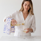 Italy Tea Towel For Italy Lovers, Blue Doodle Wine & Cheese Kitchen Tea Towel For Italian Kitchen, Cotton-Poly Blend Drying Towel