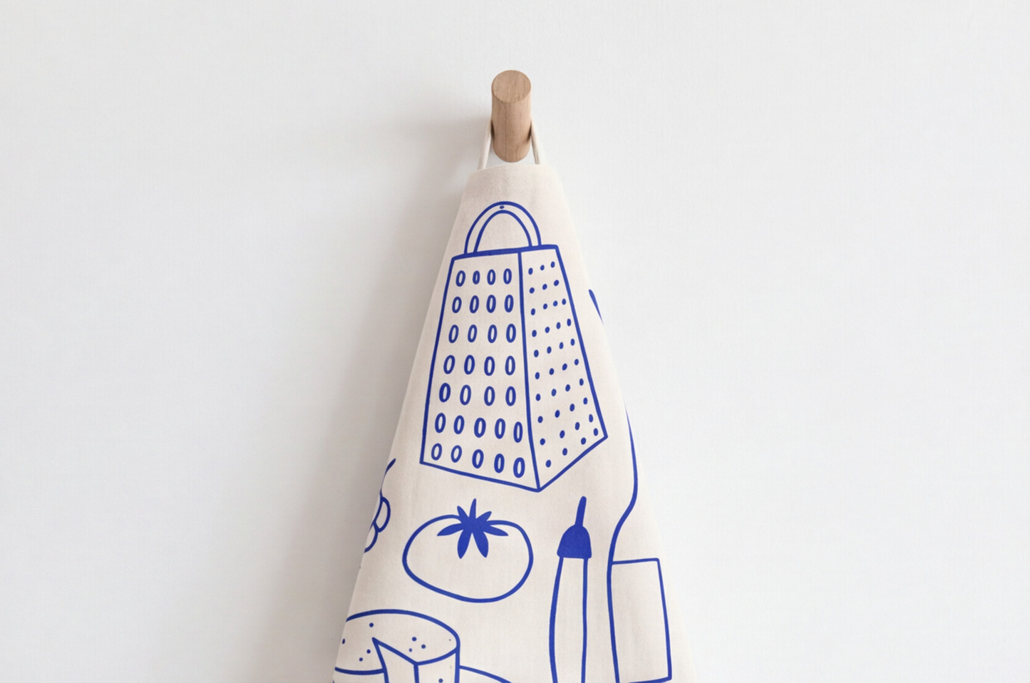 Italy Tea Towel For Italy Lovers, Blue Doodle Wine & Cheese Kitchen Tea Towel For Italian Kitchen, Cotton-Poly Blend Drying Towel