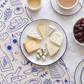 Italy Tea Towel For Italy Lovers, Blue Doodle Wine & Cheese Kitchen Tea Towel For Italian Kitchen, Cotton-Poly Blend Drying Towel