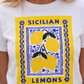 Sicilian Lemons Graphic T Shirt Amalfi Coast Citrus Tee Italian Summer Vacation Shirt For Italy Lover Gift Mediterranean Aesthetic Top Italy