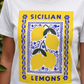 Sicilian Lemons Graphic T Shirt Amalfi Coast Citrus Tee Italian Summer Vacation Shirt For Italy Lover Gift Mediterranean Aesthetic Top Italy