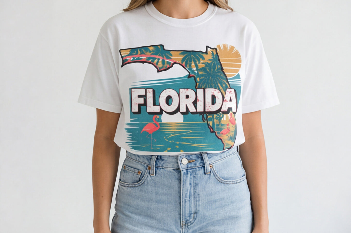 Florida Map T Shirt, Summer Florida Tee, Beach Aesthetic Shirt, Sunshine State Graphic Tee, Travel Aesthetic Top
