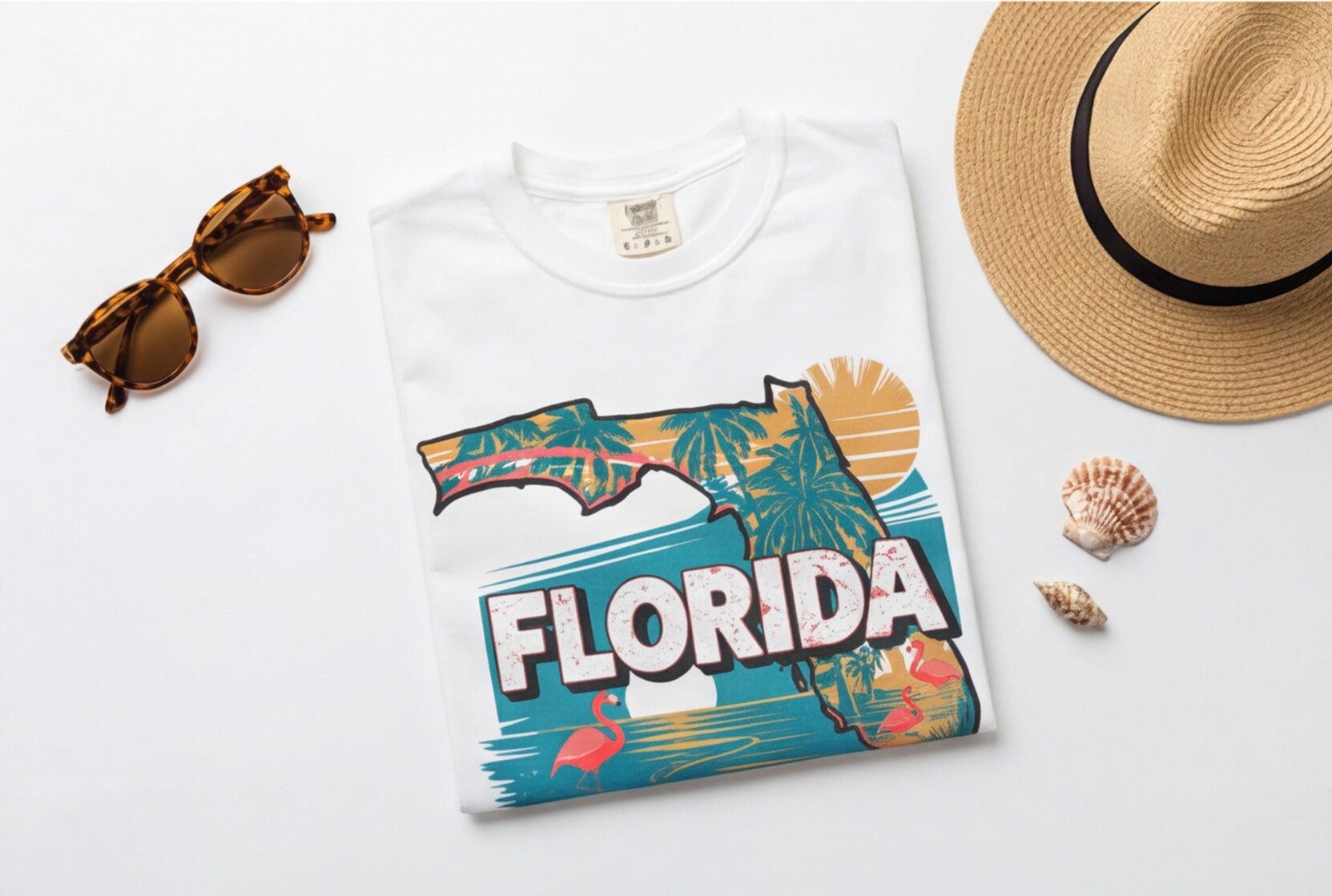 Florida Map T Shirt, Summer Florida Tee, Beach Aesthetic Shirt, Sunshine State Graphic Tee, Travel Aesthetic Top